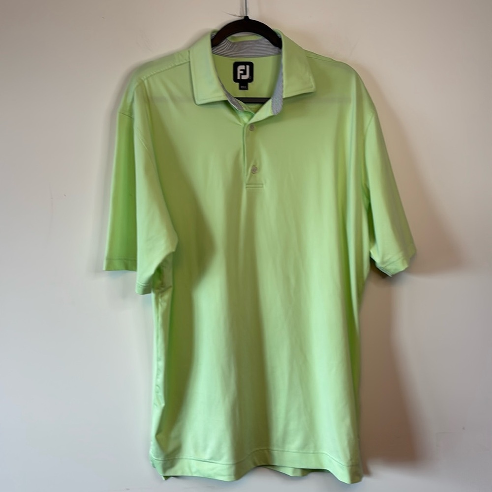 FootJoy FJ performance golf polo lime green size L
